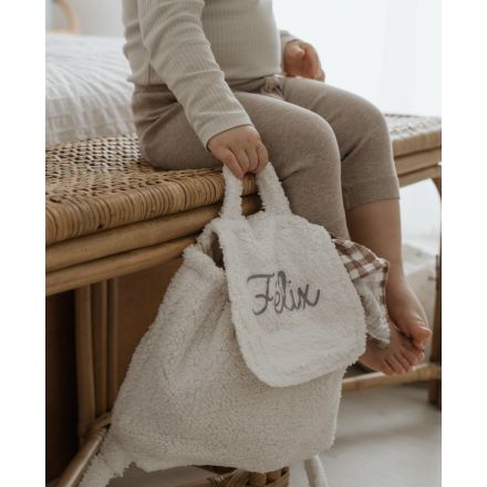 Sac à dos enfant gris bleuté personnalisé