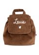 SAC À DOS VELOURS CÔTELÉ TERRACOTTA PERSONNALISABLE PETIT CŒUR